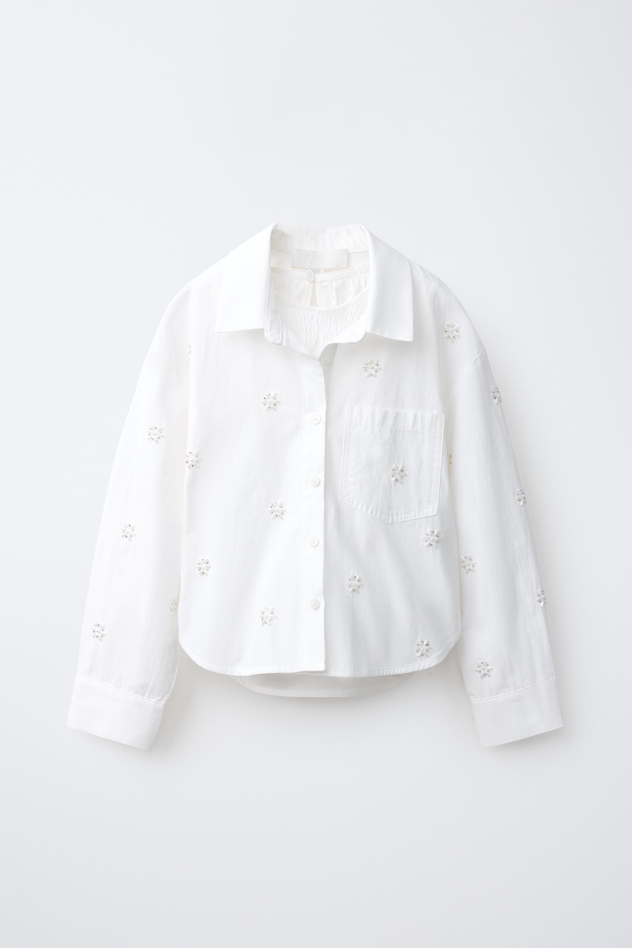 PACK CHEMISE ET TOP FRONCÉ À RAYURES AVEC DÉCOR FANTAISIE
